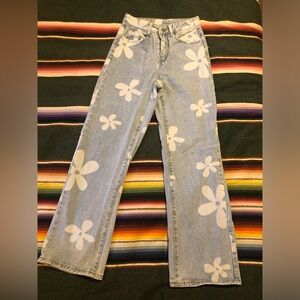 Shein Flower Denim Jeans